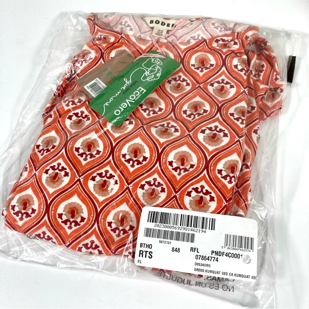 *SOLD* Boden Knot Detail Jersey Mini Dress Geo Cascade Size 2 - Picture 10 of 12